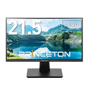 (中古品) プリンストン モニター 21.5型 (フルHD 1920×1080/HDMI･VGA･DVI･DisplayPort端子各1/ブルーライト･ちらつき軽減/広視野角/スピーカー内蔵) ブラック PTFBFH-22W