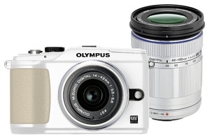(中古品) OLYMPUS ミラーレス一眼 E-PL2 ダブルズームキット ホワイト E-PL2 TLKIT WHT