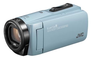 (中古品) JVCケンウッド JVCKENWOOD ビデオカメラ Everio R 防水 防塵 Wi-Fi 64GB内蔵メモリー サックスブルー GZ-RX680-A