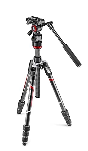 (中古品) ヴァイテックイメージング Manfrotto 三脚 Befree live カーボン 4段 ビデオ雲台 T三脚キット ブラック 全伸高150cm 最低高41cm ミラーレス一眼 運動会 旅行 ブイログ MVKBFRTC-LIVE 36,140円