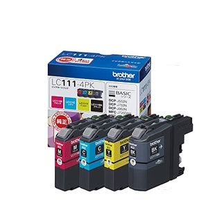 (中古品) 【ブラザー純正】インクカートリッジ4色パック(エコパッケージ) LC111-4PK-E 対応型番:DCP-J957N、DCP-J557N、MFC-J727D/DW 他