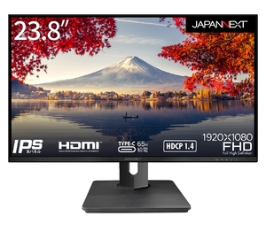 (中古品) JAPANNEXT 23.8インチIPSパネル USB-C(65W給電対応)搭載 昇降式スタンド採用フルHD液晶モニター JN-HSP238IPSFHD-C65W HDMI USB-C 高さ調整 ピボット（回転）対応 sRGB 98%