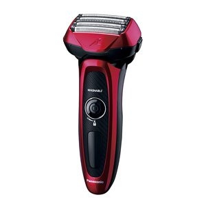 (中古品) パナソニック メンズシェーバー（赤）Panasonic ラムダッシュ DRY/WASHABLE【5枚刃】 ES-LV56 の限定モデル ES-CLV56-R