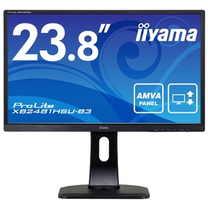 (中古品) iiyama モニター ディスプレイ XB2481HSU-B3 (23.8インチ/フルHD/AMVA/HDMI,D-sub,DisplayPort/昇降/ピボット/保証)