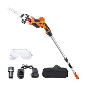 (中古品) [山善] 10.8V 充電式 高枝ガーデンポールソー 高さ3段階調整 日本製刃使用 着脱式伸縮延長ポール コードレス 高枝ばさみ ヘッジトリマー 高枝チェーンソー 剪定 枝切 竹切 LPS-1025OR