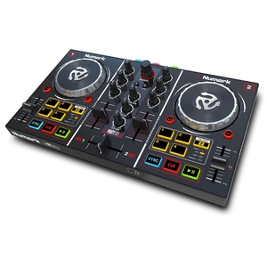 (中古品)Numark DJコントローラー ポータブル LEDライト 初心者向け Serato DJ Lite 2チャンネル ストリーミング 配信 Party Mix