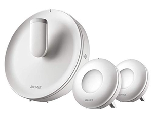 (中古品) BUFFALO WiFi 無線LAN AirStation connect 親機+専用中継機2台セットモデル WTR-M2133HP/E2S 11ac ac2200 866+866+400Mbps トライバンド 独自メッシュ機能搭載 4K動画対応 4LDK 20台 【iPhone8/iPhoneX/iPhoneXS/Amazon Echo メーカー動作確認済み】