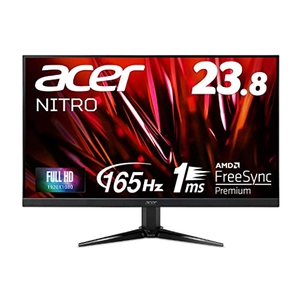 (中古品) Acer ゲーミングモニター Nitro QG241YPbmiipx 23.8インチ VA 非光沢 フルHD 165Hz 1ms(VRB) HDMI2.0 FreeSync Premium HDR10 広視野角178° スピーカー内蔵 VESAマウント対応 チルト フリッカーレス ブルーライト軽減