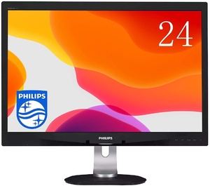(中古品) Philips(フィリップス) 24型PLSパネル採用ワイド液晶ディスプレイ 5年間フル保証 240B4QPYEB/11