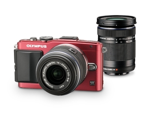 (中古品) OLYMPUS ミラーレス一眼 PEN Lite E-PL6 ダブルズームキット レッド E-PL6 DZKIT RED