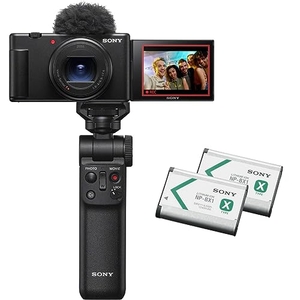(中古品) ソニー(SONY) コンパクトデジタルカメラ VLOGCAM Vlog用カメラ ZV-1II シューティンググリップキット(同梱グリップ:GP-VPT2BTブラック、バッテリーパック+1個) ウィンドスクリーン付属 18-50mm F1.8-4.0 ズームレンズ ブラック ZV-1M2G B