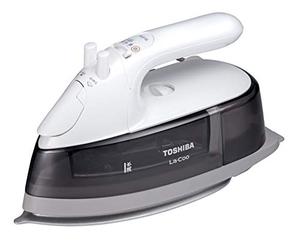 (中古品) 東芝(TOSHIBA) アイロン スチーム コード付き コードリール TA-EV6-H 温度調節 3段階 カセット式 タンク シルバーセラミックコート かけたまま グレー