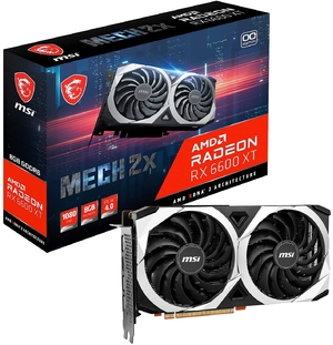 (中古品) MSI Radeon RX 6600 XT MECH 2X 8G OC グラフィックスボード VD7841 ブラック