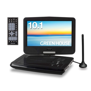 (中古品) グリーンハウス 10型ワイド ポータブルDVDプレーヤー TVチューナーモデル GH-PDV10MT-BK