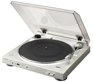 (中古品) デノン Denon DP-200USB アナログレコードプレーヤー フォノイコライザー付 フルオート カートリッジ付属 シルバー DP-200USBSP