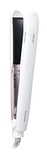 (中古品) パナソニック ヘアーアイロン ストレート用 ナノケア スムースグロスコーティング 海外対応 白 EH-HS9J-W