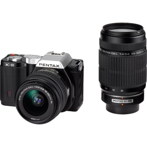 (中古品) PENTAX ミラーレス一眼カメラ K-01ダブルズームレンズキット ブラック/ブラック K-01WZK BK/BK