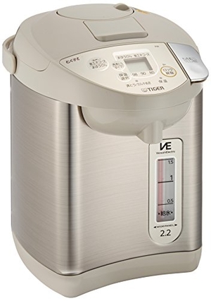 (中古品) タイガー 魔法瓶 電気 ポット 2.2L ベージュ 節電 VE 保温 とく子さん PIK-A220-C Tiger