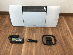 (中古品)SONY ウォークマン用ドックコンポ CDプレーヤー内蔵 ラジオ内蔵 ホワイト CMT-V30/W