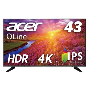 (中古品) Acer モニター OmegaLine DM431Kbmiiipfx 43インチ IPS 半光沢 4K 75Hz 5ms HDMIx3 DisplayPort HDR VESAマウント対応PIP/PBP機能 スピーカー内蔵 リモコン付 フリッカーレス ブルーライト軽減 フレームレスデザイン