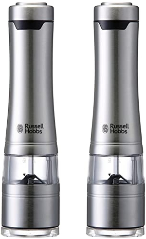 (中古品) ラッセルホブス(Russell Hobbs) 電動ミル ソルト&amp;ペッパー 岩塩 胡椒 スパイス 粗さ調節可能 2本セット 7922JP