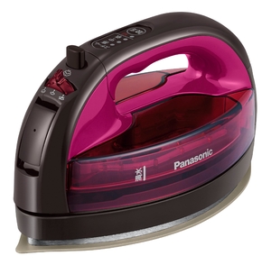 (中古品) パナソニック コードレススチームWヘッドアイロン ブラウンピンク NI-WL507-P