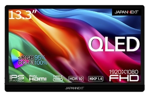 (中古品) JAPANNEXT 13.3インチ QLED液晶 フルHD(1920x1080)モバイルモニター JN-MD-IQ133FHDR USB TypeC miniHDMI DCI-P3 100% スマートケース付き