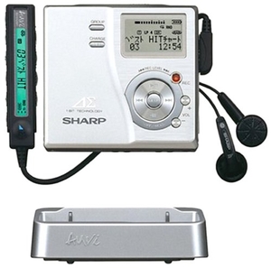 中古品) シャープ ポータブルMDレコーダー シルバー アウヴィ MD-DR77