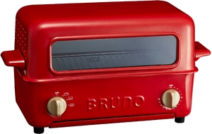 (中古品) BRUNO ブルーノ トースター グリル 2枚焼き 魚焼き レッド 赤 red BOE033-RD