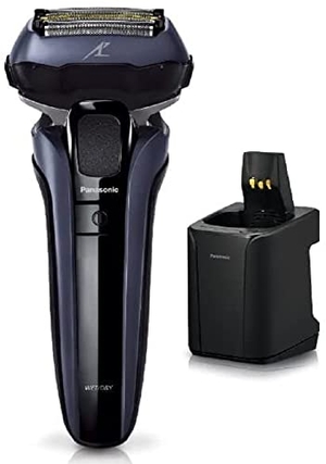 (中古品) パナソニック ラムダッシュPRO メンズシェーバー 5枚刃 洗浄器付き 青 ES-LV7V-A
