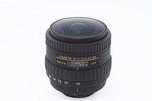 (中古品) Tokina 魚眼ズームレンズ AT-X 107 AF DX NH Fisheye 10-17mm F3.5-4.5 (IF) キヤノン用 フルサイズ対応 フードなしタイプ