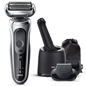 (中古品) ブラウン シリーズ7 71-S7501cc-V 電気シェーバー 洗浄機付きモデル ヒゲトリマー 防水設計 充電式 コードレス ディープキャッチ網刃 シルバー 【/最大5年メーカー】