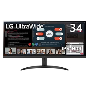 (中古品) LG モニター ディスプレイ 34WP500-B 34インチ /作業効率アップ、ビジネス、プログラミング、トレーディング、グラフィック、映画、ゲーム/21:9 平面ウルトラワイド(2560×1080) / HDR/IPS非光沢 / 75Hz/ FreeSync/ブルーライト低減、フリッカーセー...