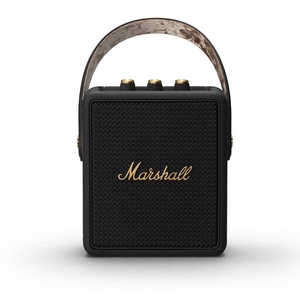 (中古品) Marshall ワイヤレスポータブルスピーカー STOCKWELLII ブラック&amp;ブラス 連続再生20時間/IPX4防滴仕様/急速充電