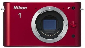 (中古品) Nikon 1 j1 10.1 MP HDデジタルカメラボディのみ(レッド)