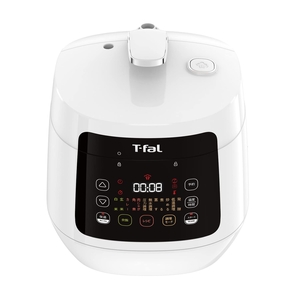 (中古品) ティファール 電気圧力鍋 無水調理 3L 2~4人用 1台12役 独自の煮込み鍋 「ラクラ・クッカー コンパクト」 時短 レシピブック付き(80種類) ホワイト CY3511JPA