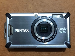 (中古品) PENTAX 防水デジタルカメラ OPTIO (オプティオ) W80 ガンメタルグレー 1200万画素 光学5倍ズーム OPTIOW80GG