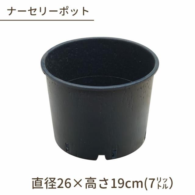 ナーセリーポット 直径26cm x 高さ19cm 7L ブラック（内径φ24）