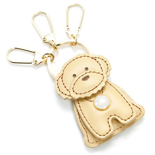 [キタムラ] キーホルダー 立たせることができる. NH0706 犬 わんちゃん ユニーク 個性的 ベージュ/キャメルステッチ 50611