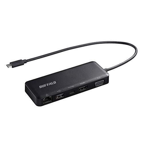 バッファロー BUFFALO USB Type-C接続 5-in-1 ドッキングステーション LUD-U3-CGD/N PowerDelivery 有線LAN HDMI VGA USB 3.2(Gen 1)対応ポートMacbook/Surface メーカー動作確認済みラップトップパソコン対応の通販は