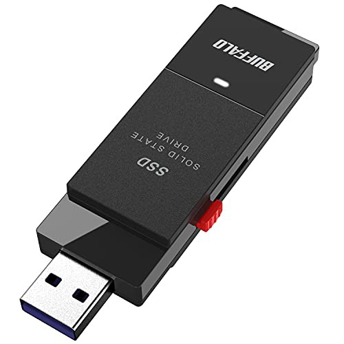 バッファロー SSD 外付け 500GB USB3.2 Gen2 読込速度600MB/秒 PS5/PS4メーカー動作確認済 コンパクト 小型 Type-Cアダプター付属 ブラック SSD-SCT500U3BA/Nの通販は