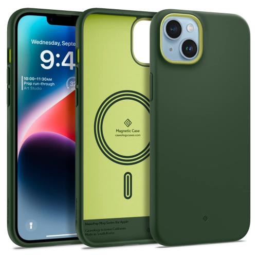 Caseology iPhone 14 Plus 用 ケース MagSafe対応 TPU シリコンコーティング ポップカラー PCシート 耐久性 ナノポップMag - アボグリーンの通販は