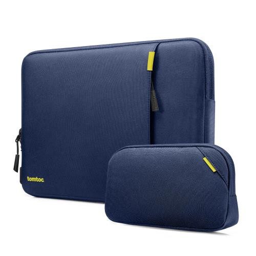 tomtoc 360°耐衝撃 15インチ MacBook Air M3/M2 2024-2023/15インチ Surface Laptop 7対応 保護 スリーブ ノートPCインナーバッグ ガジェットポーチ ネイビーの通販は 5,536円