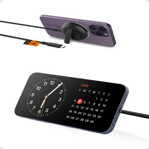 Spigen ArcField MagFit 15W MagSafe充電器 [ 15W 高速充電 ワイヤレス充電器 キックスタンド パッド USB type C ] iPhone 15 14 Plus Pro Max iPhone 13 iPhone 12 ホワイト