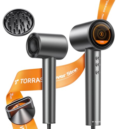 瞬間速乾・知能髪ケア TORRAS ドライヤー 大風量 ドライヤー 人気 ランキング 超軽量・2億マイナスイオン ヘアドライヤー 速乾 ミネラル搭載 ヘアケア 温冷風 ノズル付き 静音 コンパクト 家庭用 プレゼント 旅行用 過熱防止機能あり グレー 16,661円