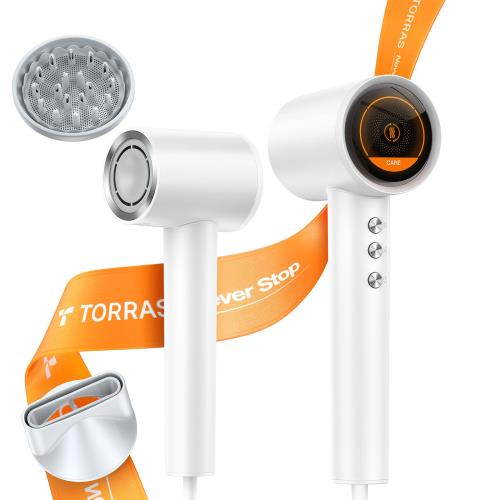 瞬間速乾・知能髪ケア TORRAS ドライヤー 大風量 ドライヤー 人気 ランキング 超軽量・2億マイナスイオン ヘアドライヤー 速乾 ミネラル搭載 ヘアケア 温冷風 ノズル付き 静音 コンパクト 家庭用 プレゼント 旅行用 過熱防止機能あり ホワイト 16,211円