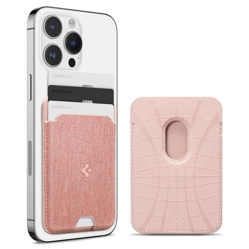 [Spigen] MagSafe対応 カードケース マグネット内蔵 磁気シールド スリム 背面 ウォレット iPhone 15, iPhone 14, iPhone 13, iPhone 12 対応 マグネット スマホ カードケース マグネット付着 交通系 ICカード アーバン・フィット AFA07424 (ローズ・ゴールド)の通販は