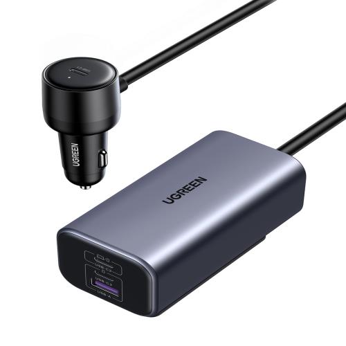 UGREEN 150Wシガーソケット USB C カーチャージャー 4ポートPD3.1 140w+PD3.0 30w+QC3.0 30W+SCP22.5W急速充電器 後部座席同時使用 PD3.1/PD3.0/PPS/QC4+QC4.0/FCP/SCP対応iPhone 16/15/14,Galaxy iPad MacBook ラップトップなどに対応 12V/24V 車載充電器 クリップ式