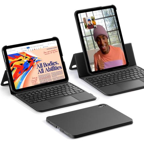ESR Ascend iPad 第10世代 キーボード ケース iPad第10世代 (2022)用 トラックパッド付きキーボードケース バックライトキー付きマグネット着脱式キーボード 角度調節可能縦置き/横置きスタンド ブラックの通販は 13,021円