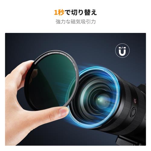 KF Concept 40.5mm マグネット式ND1000+CPLフィルター+MCUVフィルターセット 磁気吸着 装着便利 AGC光学ガラス 高透過率 低い反射率 28層ナノコーティング 超薄枠 撥水防汚キズ防止 フィルターバッグ 磁気アダプターリング付属メーカー直営店
